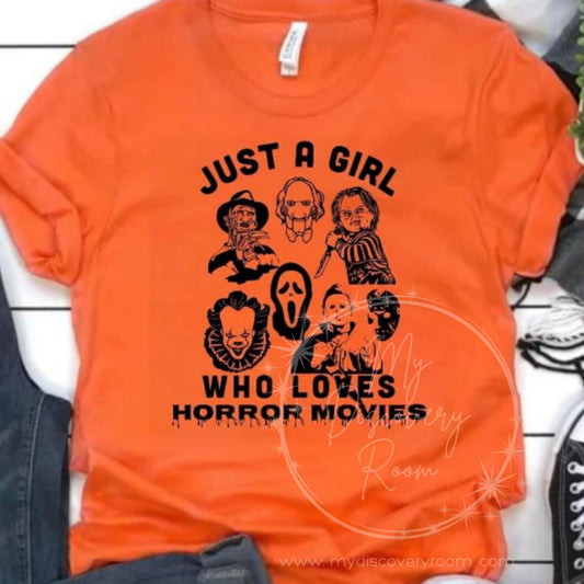 Just A Girl Who Loves Horror Movies Graphic Tee