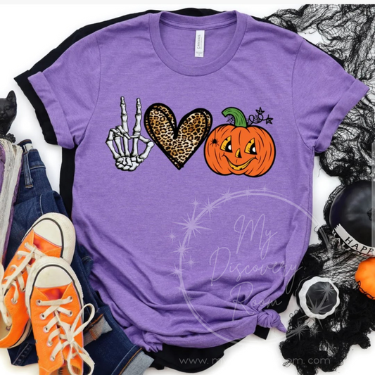 Peace Love & Jack O'Lantern Graphic Tee