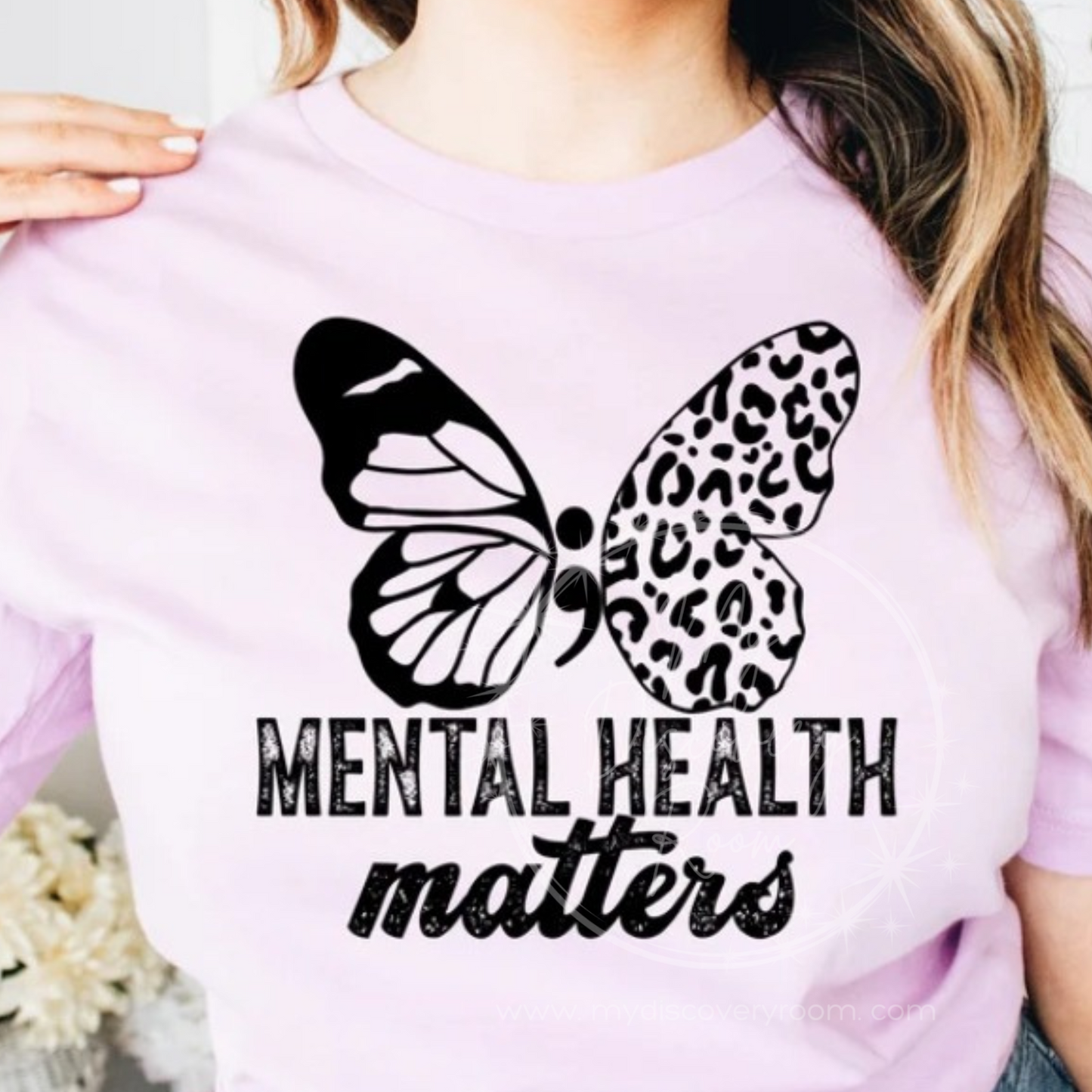 Mental Health Matters w/ Butterfly & Semi Colon Graphic Tee