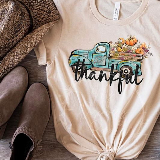 Thankful with Blue Truck Graphic Tee