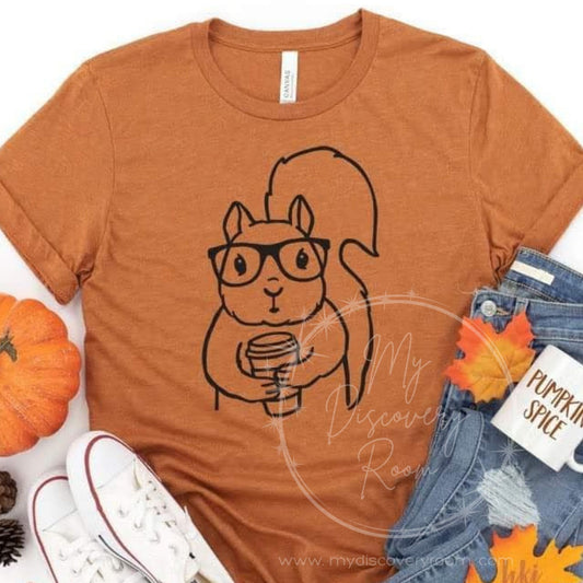 Squirrel With Coffee Graphic Tee