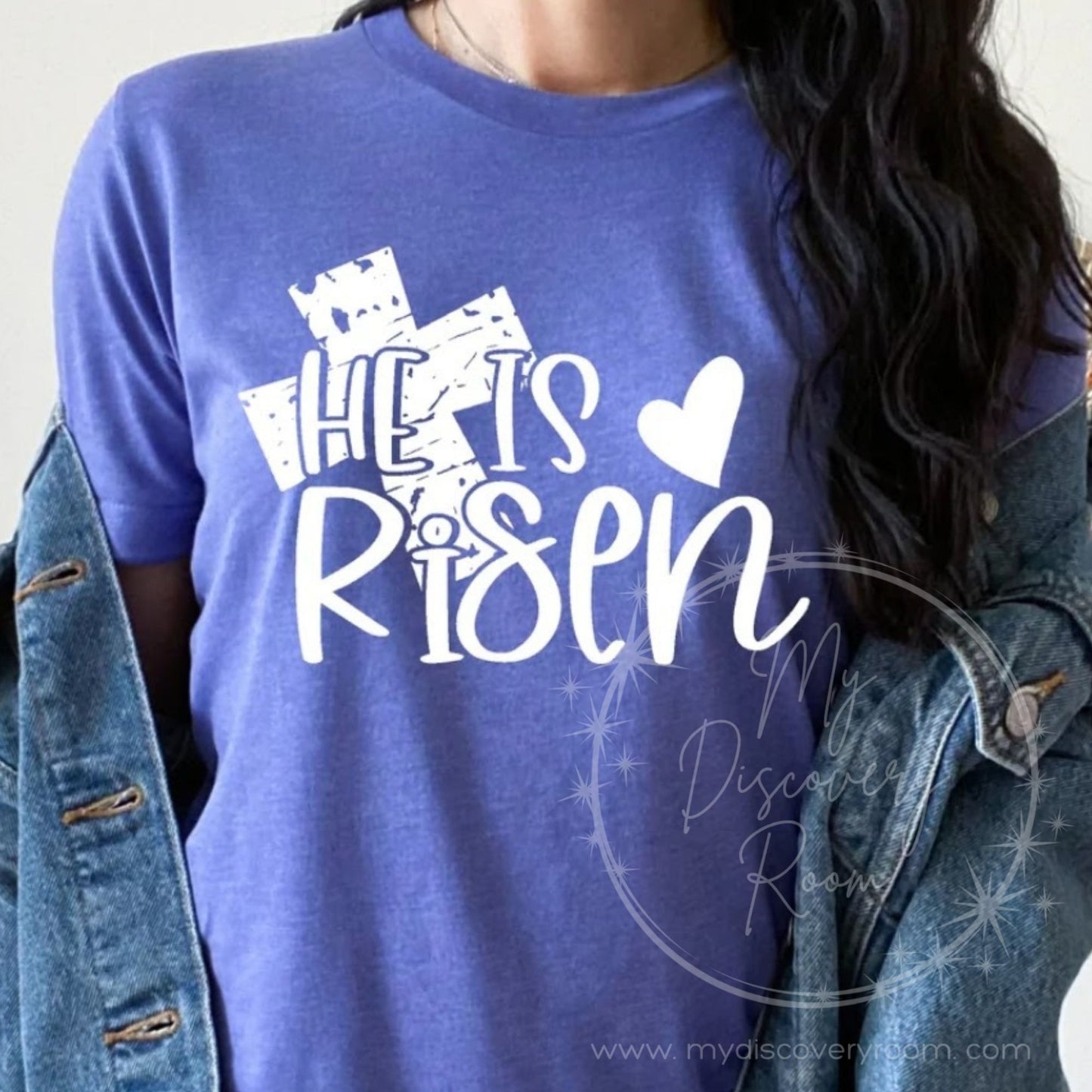 He Is Risen w/ Cross & Heart Graphic Tee