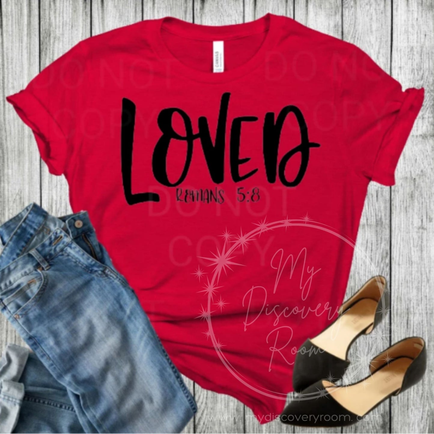 Loved - Romans 5:8 Graphic Tee