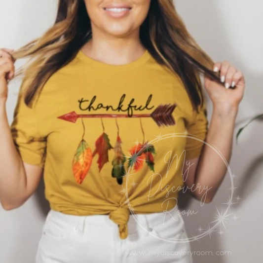 Thankful Colorful Leaves Graphic Tee