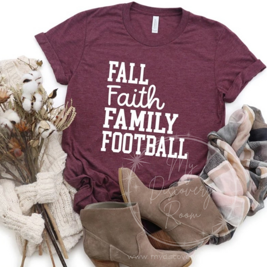 Fall, Faith, Family, Football Graphic Tee