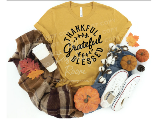 Thankful Grateful Blessed Graphic Tee