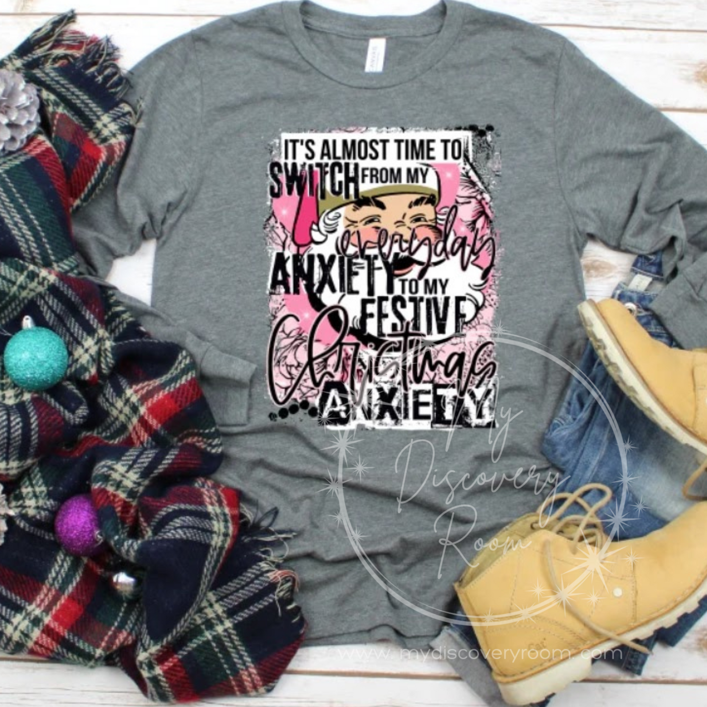 Time To Switch From My Regular Anxiety To My Christmas Anxiety Graphic Tee